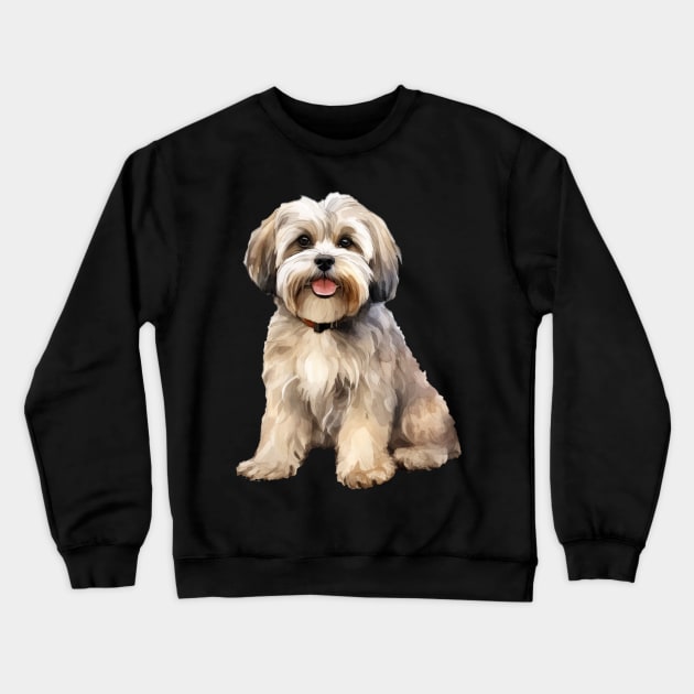 Lhasa Apso Crewneck Sweatshirt by DavidBriotArt